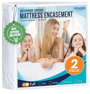 Utopia Bedding Full Zippered Mattress Encasement Waterproof Six-Sided Protector